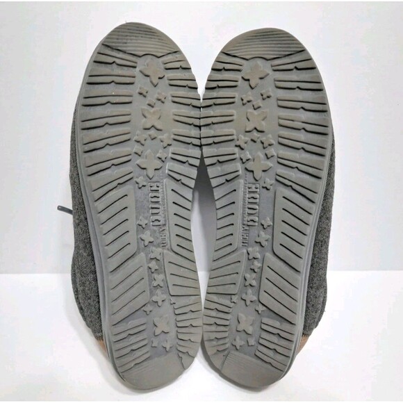 Hey Dude Wally Black Shell Shearling Lined Canvas Slip On Shoes Gray Mens Size 8 - Picture 10 of 10